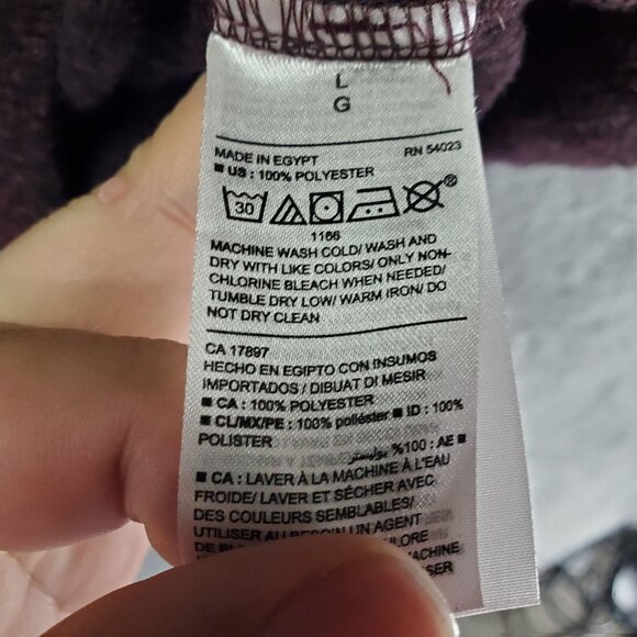 Old Navy Sweater Men Size L Burgundy Red Sweater Fleece Quarter Zip Pullover - Picture 3 of 9